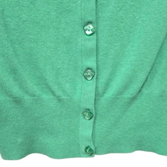 Anthropologie Fielel Flower Cropped button-up knit sweater with rogue neckline - Picture 2 of 8